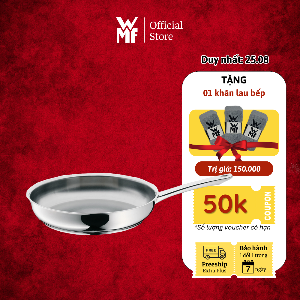 Chảo thép cao cấp wmf profi pfannen frying pan size 24 và 28cm - 0790346991 / 0790386991