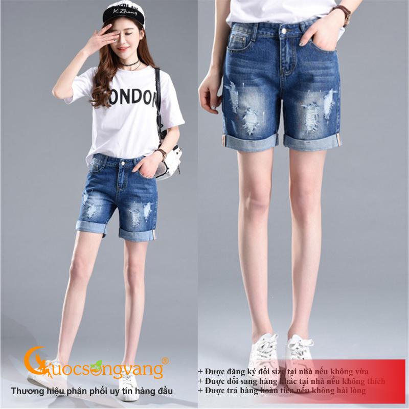 Quần short jean nữ mài rách quần nữ GLQ035 Cuocsongvang