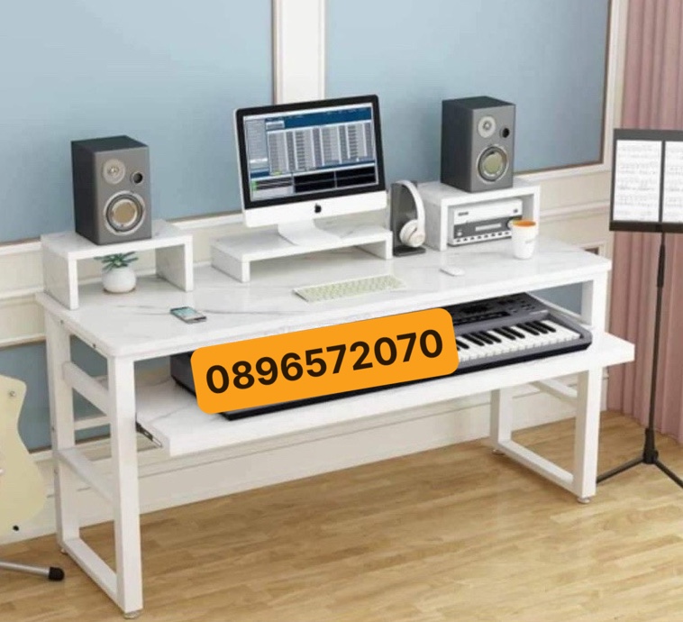 Bàn làm việc studio bàn phòng thu có hộc đàn kèm kệ loa