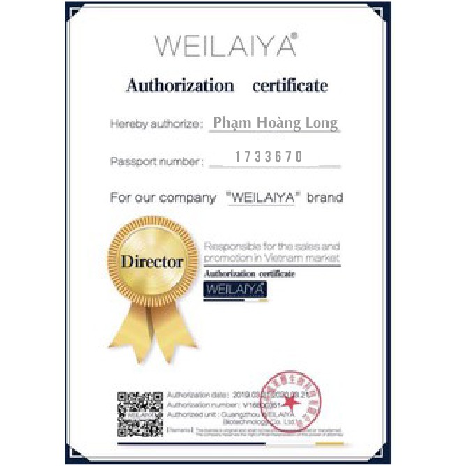 Sữa tắm trắng da Weilaiya mini 60ml