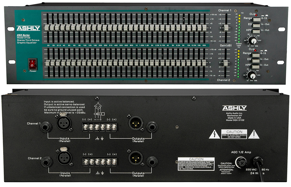 EQUALIZER ASHLY GQX 3102 - 31 BAND KÊNH-  62 CẦN 2 KÊNH