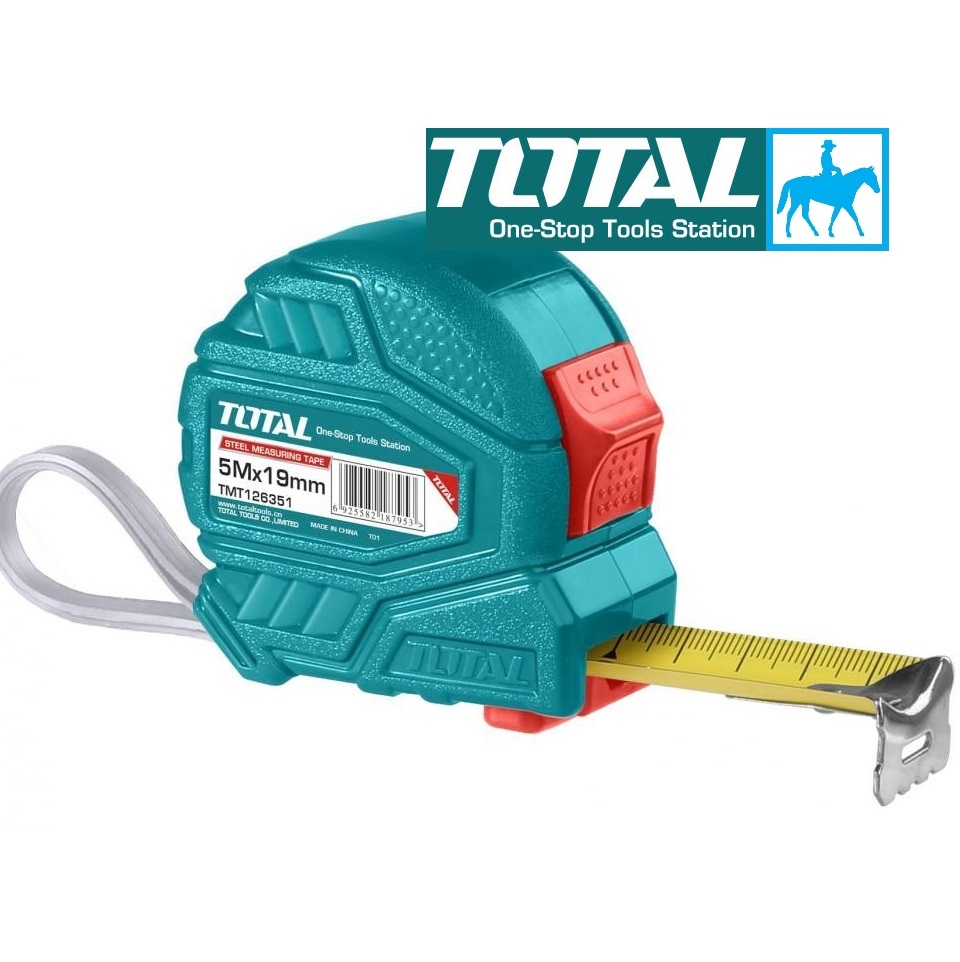 Thước kéo thước cuộn 5 mét thép nền vàng 5m x 19mm total ingco hsmt08052