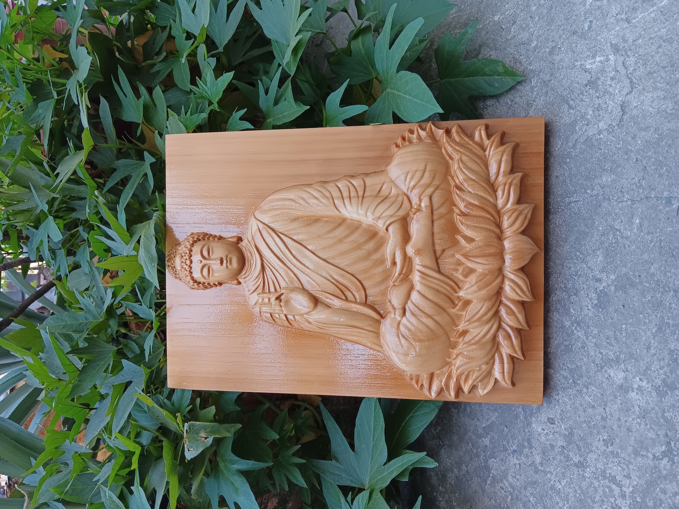 Tranh Phật thích ca tranh trí phòng thờ (có móc treo)