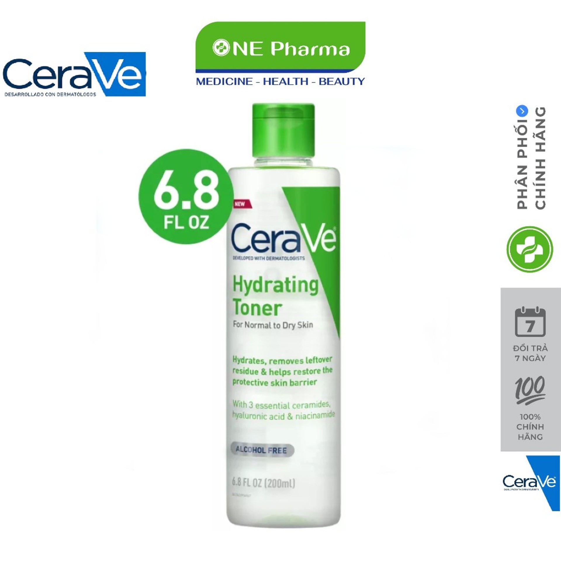 Rose water moisturizing CeraVe for dry skin hydrating 200ml