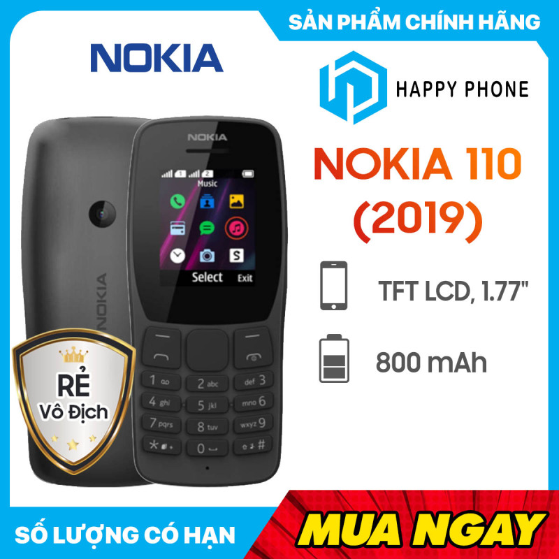 Điện thoại Nokia 110 (2019) - Hàng Chính Hãng, Mới 100%, Nguyên Seal | Bảo hành 12 tháng