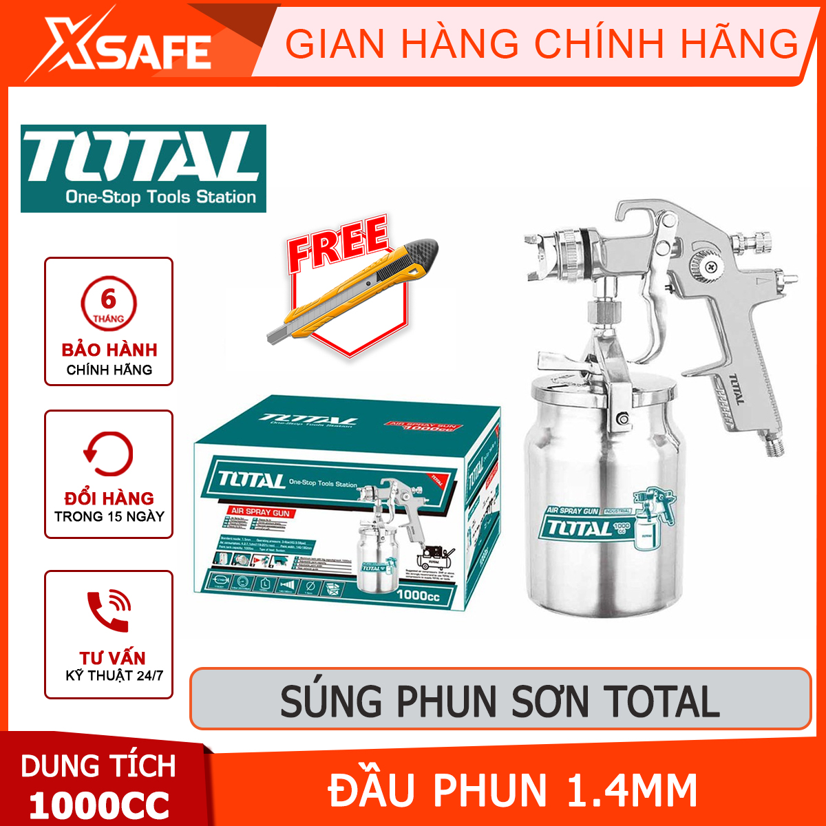 Paint sprayer used pneumatic total TAT11004, spray paint spray head standard 1.4mm width 180 - 250mm tank capacity paint 1000cc spray paint wood, automotive paint, interior, motorcycle