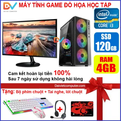 [Trả góp 0%]Bộ máy tính PC Game LED CPU G2020  / i3-2100 / Ram 4GB-8GB / SSD 120 - 240GB / VGA 1GB - 2GB chơi PUBG mobile PUBG lite LOL CF đột kích Fifa Cs Go GTA5 ... + Màn hình + [QÙA TẶNG: Bộ phím chuột game + tai nghe + bàn di ] - GAi32  LDV