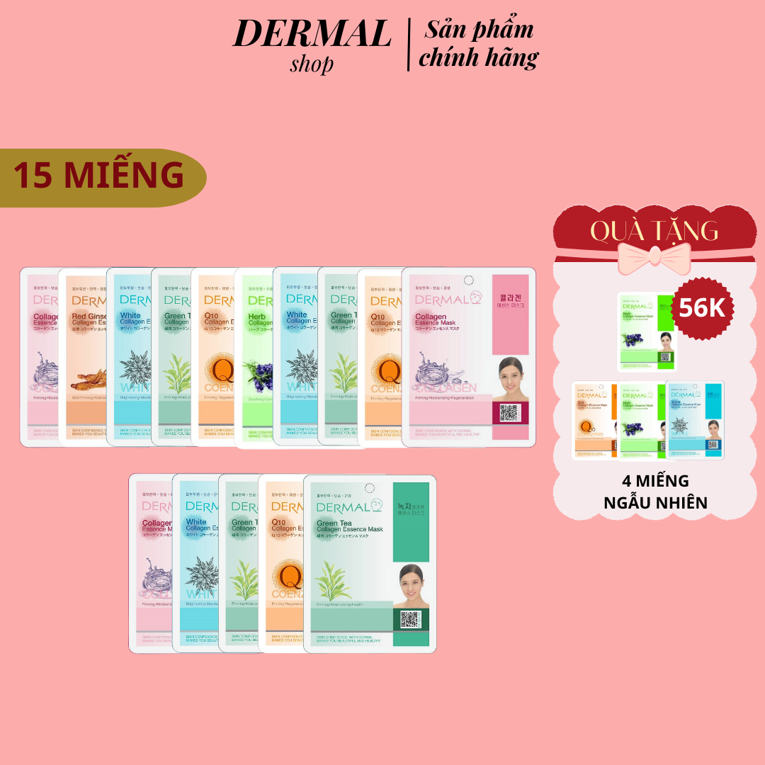 Combo 15 Mặt nạ dưỡng da Hàn Quốc Dermal