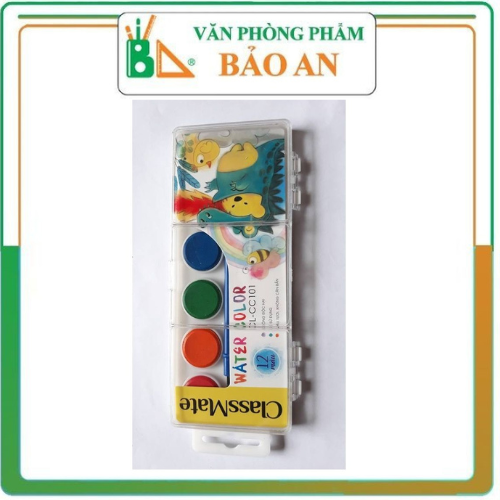 Mua 10 tặng 1 - màu nước 12 màu dạng nén, dạng bánh classmate cl-cc101