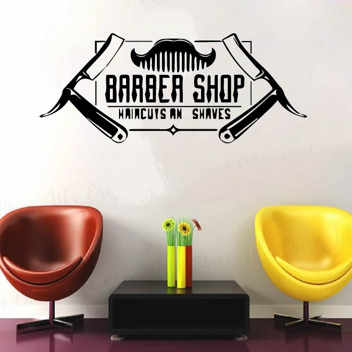 Decal Trang trí Barber, Salon cắt tóc P4