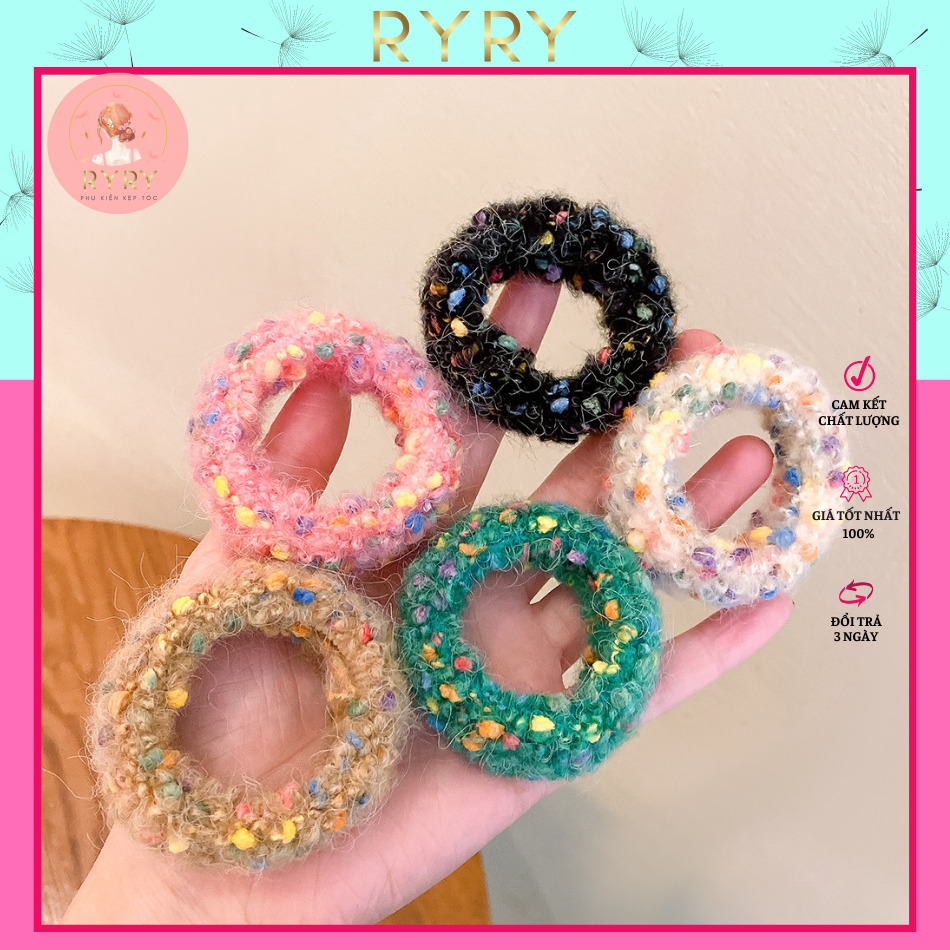 Cột tóc,Dây buộc tóc, Scrunchies Vải Lông Nhiều Màu Cho Nữ