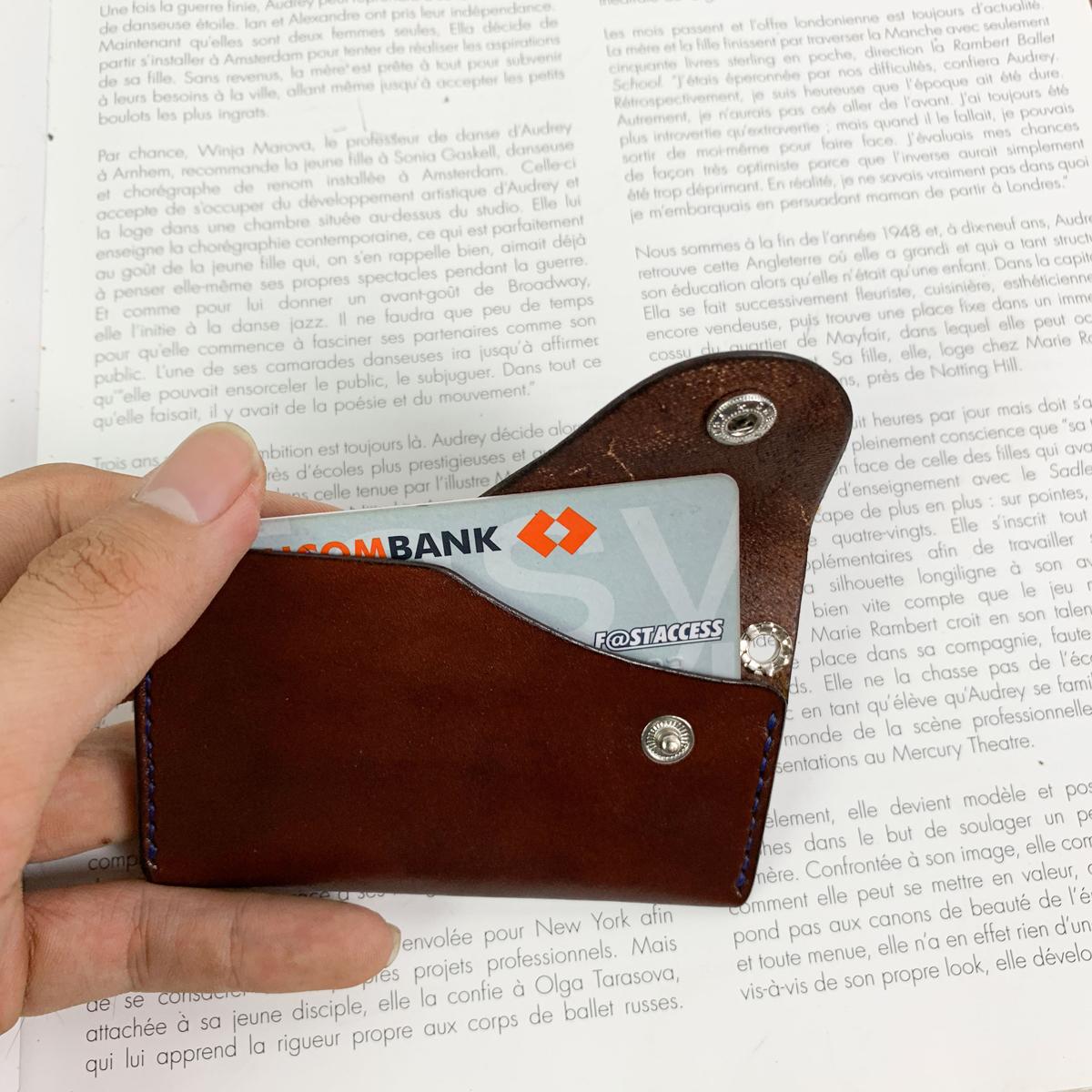 BAO ĐỰNG THẺ MINI - DA BÒ NHẬP KHẨU - ĐỒ DA THẬT THỦ CÔNG DTLEATHER DB276