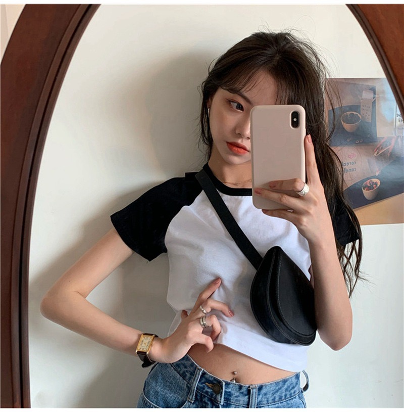 MS6680 Áo phông, áo thun nữ raplan croptop