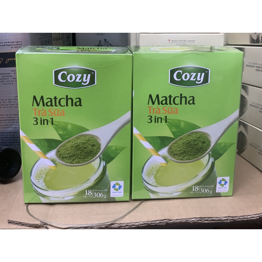 Trà Sữa Cozy Matcha 3in1 hộp 18 gói