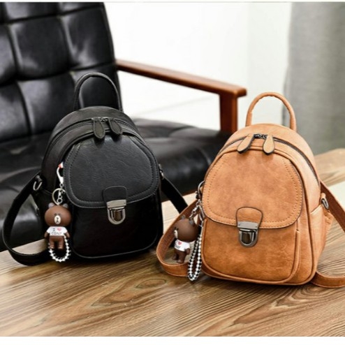 Balo mini thời trang có móc khóa hình gấu dễ thương