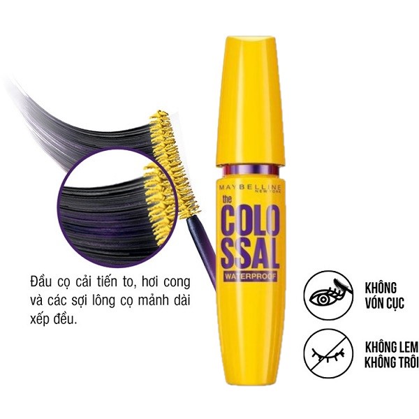 Maybelline Newyork Colossal Waterproof Black Mascara 9.2ml