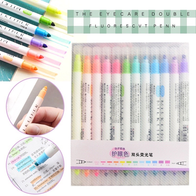 Set bút dạ 2 đầu Milkliner - Bản DUPE hoàn hảo của Mildliner
