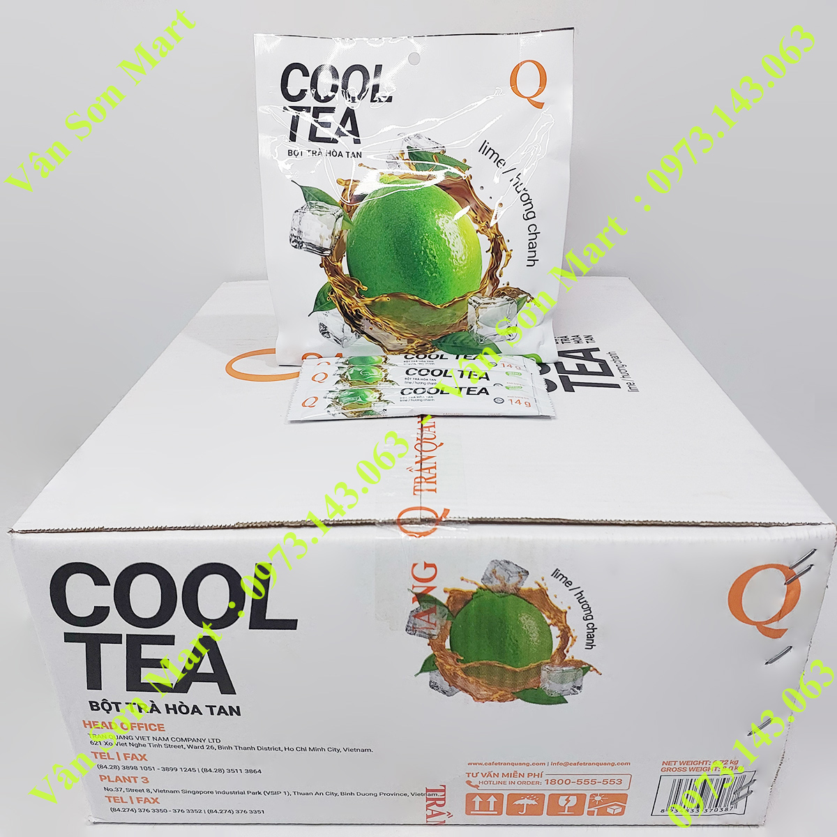 05 bịch trà Chanh Cool Tea Trần Quang 336g (24 gói dài x 14g)