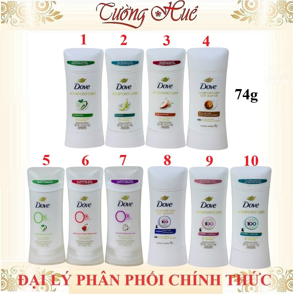 Lăn Khử Mùi Nữ Dove Nhiều Mùi Lựa Chọn - 74g