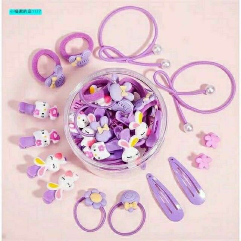 HỘP CHUN BUỘC TÓC 50 CHI TIẾT DỄ THƯƠNG CHO BÉ