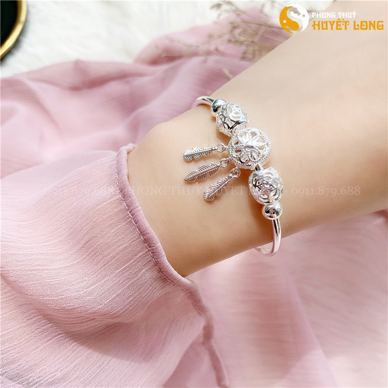 Lắc Tay Bạc Nữ S925 Kiểu Dream Catcher Thời Trang Cao Cấp Mã LBN001, Lắc Tay Nữ Bạc, Vòng Tay Nữ Bạc, Tặng Hộp Gấm