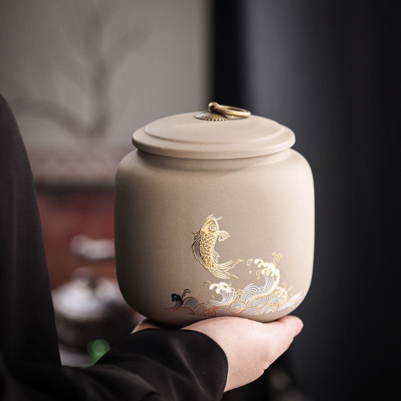 Hũ, Bình đựng trà bằng gốm Định Châu (cỡ lớn, rất khít)