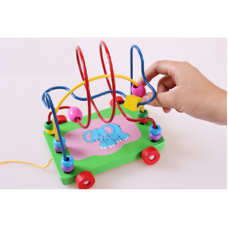 Đồ chơi gỗ xe luồn hạt size lớn cho bé