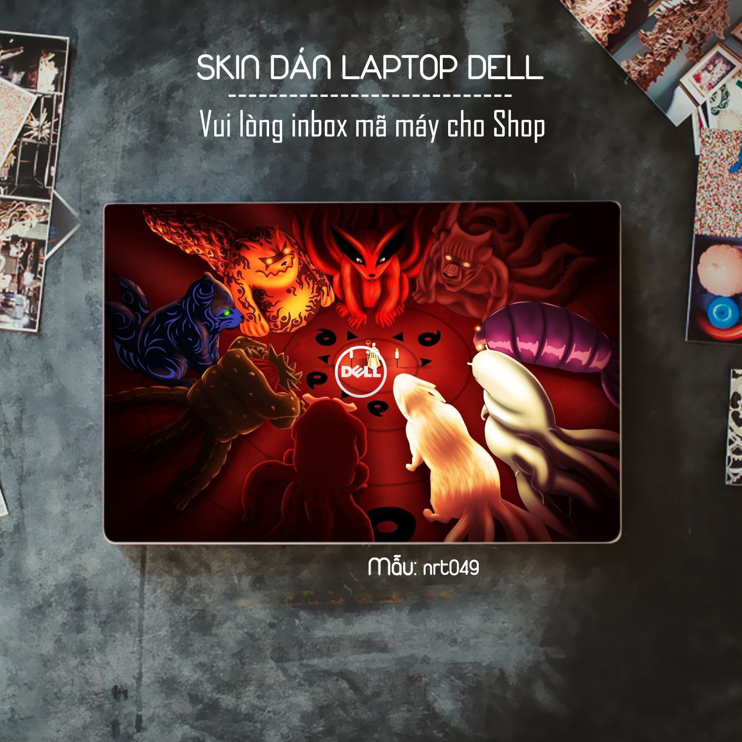 Decal Skin dán Laptop Dell mẫu Naruto (inbox mã máy cho shop)