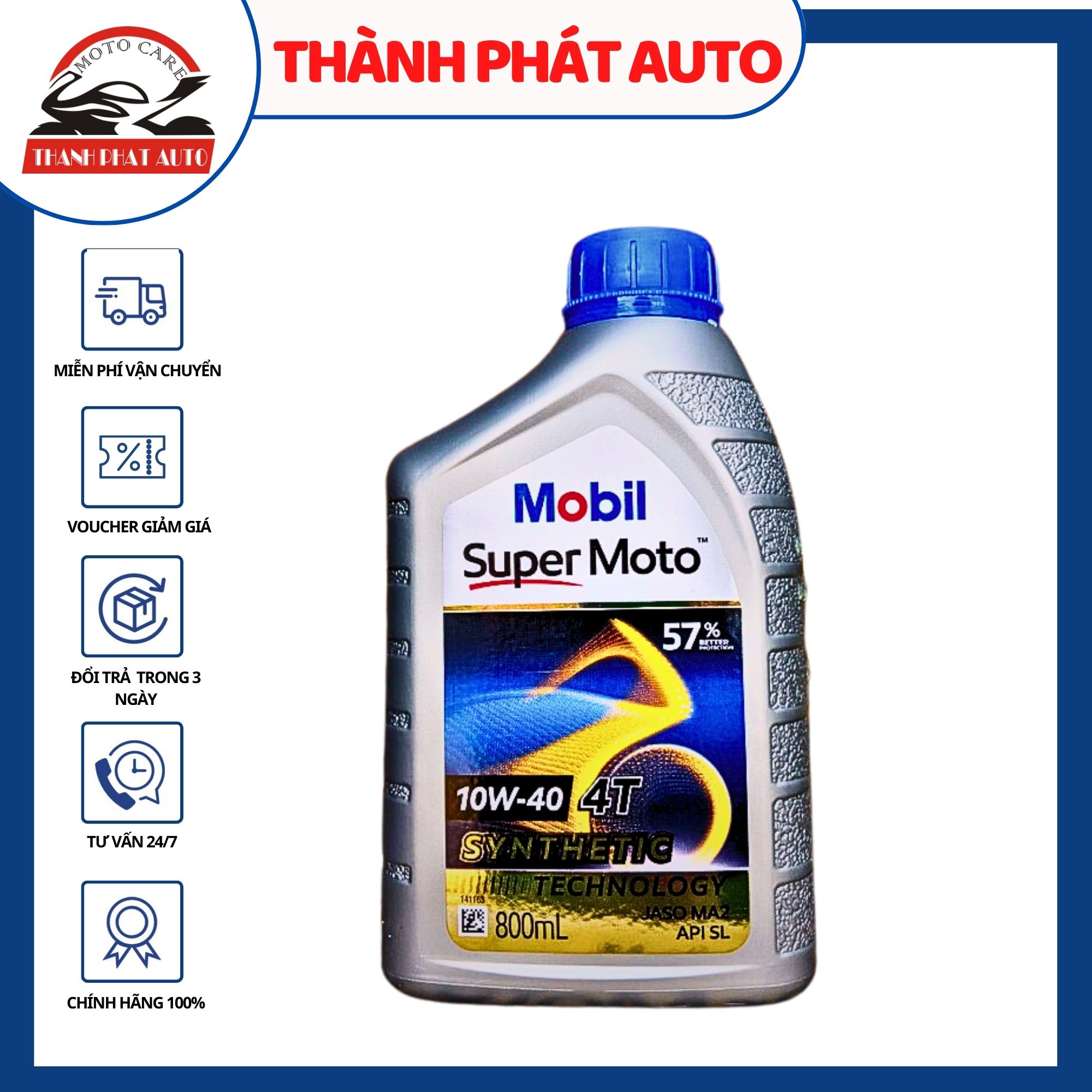 [HCM]Nhớt xe số cao cấp Mobil Super 4T 10W40 800ml