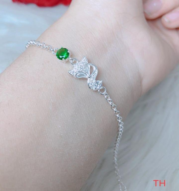 Lắc tay bạc mặt hồ ly đính đá MS85