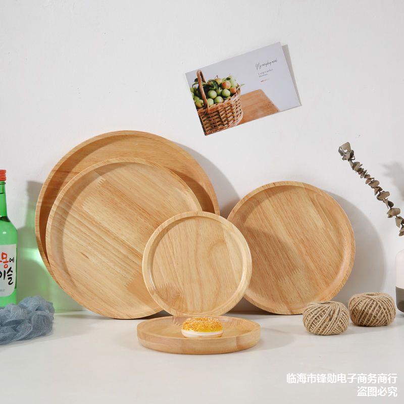 Khay gỗ tròn decor chất liệu gỗ tự nhiên
