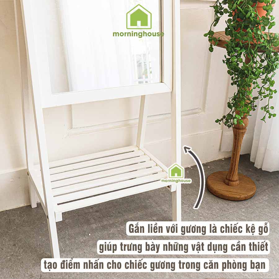[HCM]GƯƠNG ĐỨNG PHỐI KỆ MÀU TRẮNG