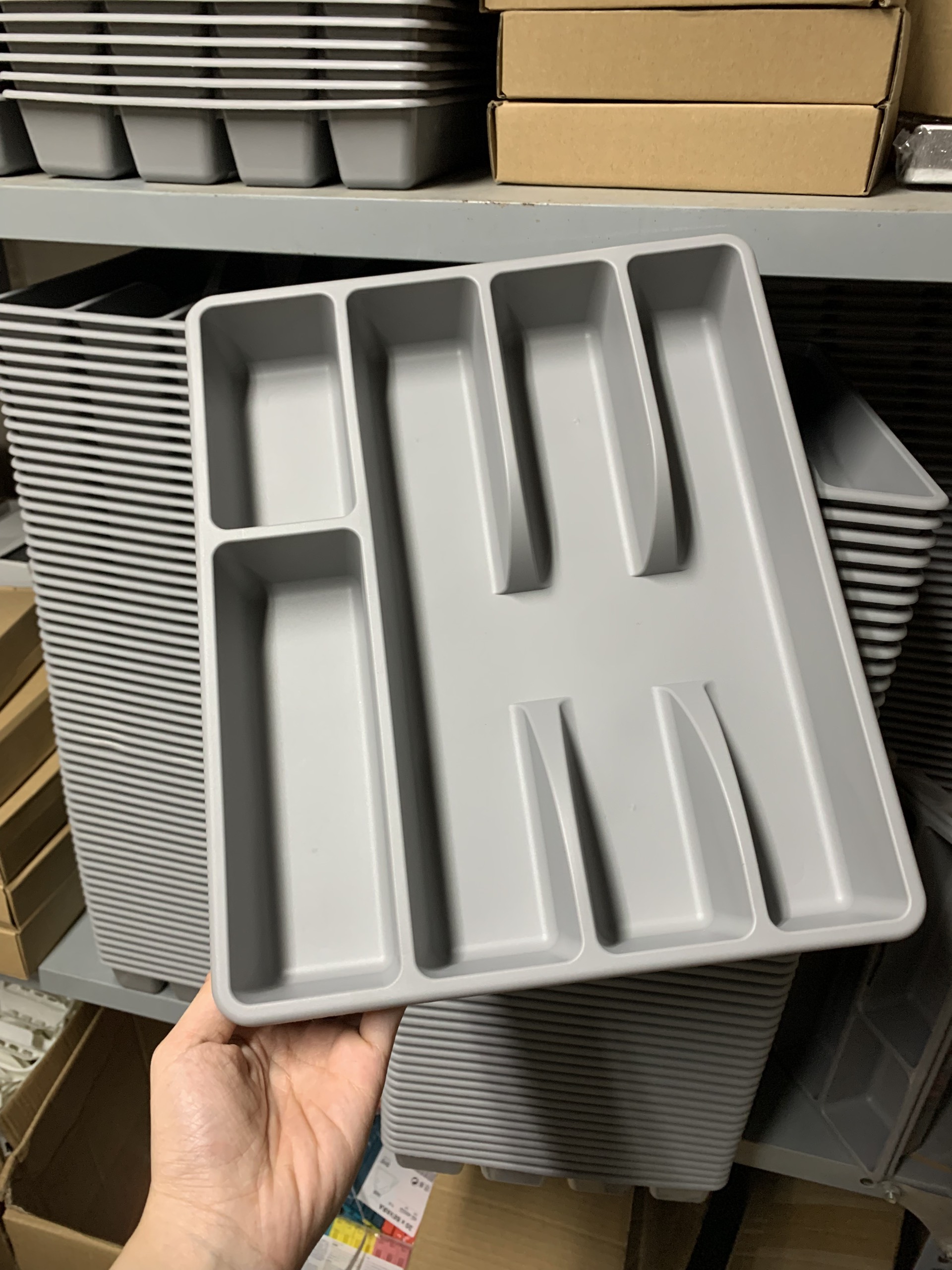 Khay chia thìa dĩa xám nhỏ IKEA SMACKER