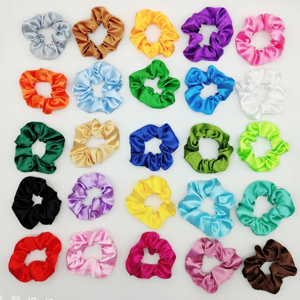 1 Dây Cột Tóc buộc tóc vải Scrunchies bóng đẹp phong cách Hàn Quốc dễ thương nhiều màu sắc giá rẻ