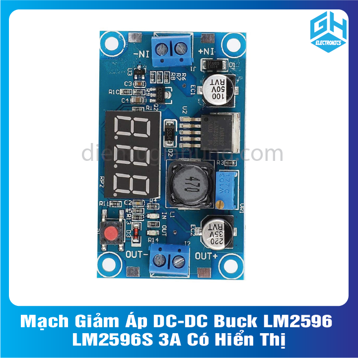Mạch giảm áp dc-dc buck lm2596 lm2596s 3a có hiển thị