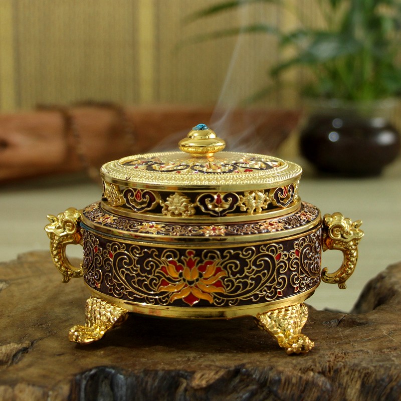 Lư hương bát tròn hình rùa dùng để đốt trầm