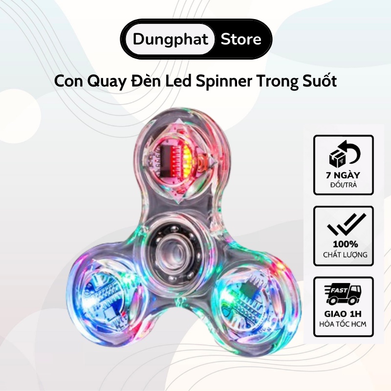 Con Quay Đèn Led Spinner Trong Suốt