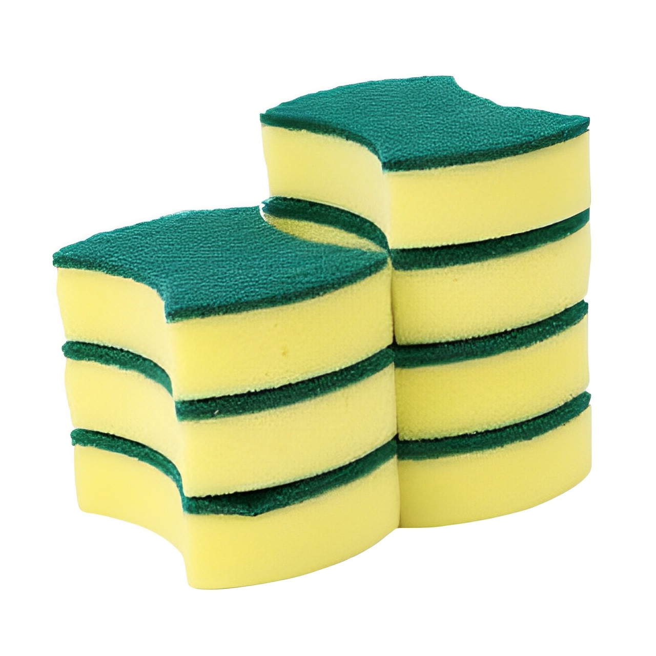 Multifunctional 2-sided sponge bowl cleaning brush green yellow