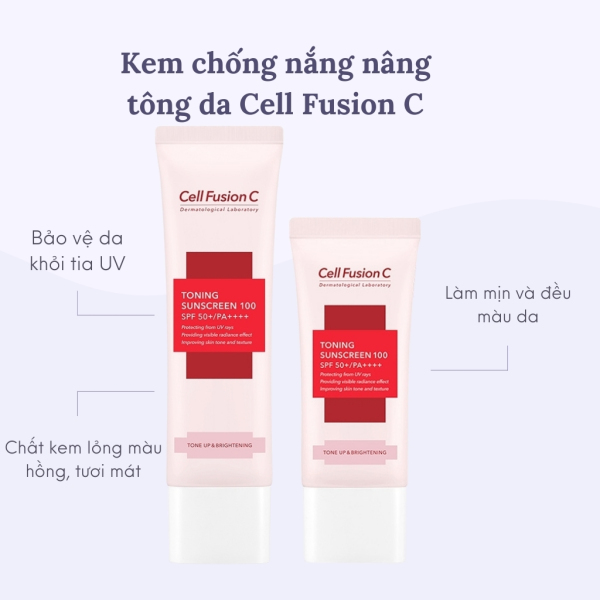 Kem chống nắng nâng tông da ❤𝑭𝒓𝒆𝒆𝒔𝒉𝒊𝒑❤ Cell Fusion C Toning Sunscreen 100 SPF50+/ PA +++ 50ml nhập khẩu