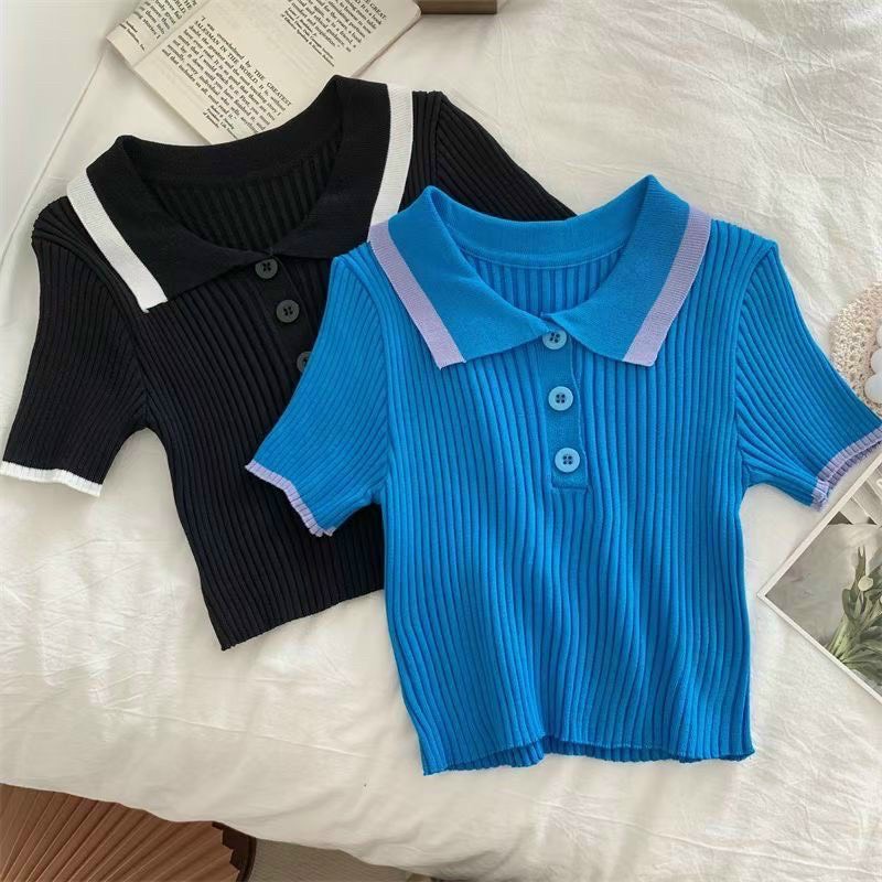 Áo thun nữ gân tay ngắn cực teen guba fashion.