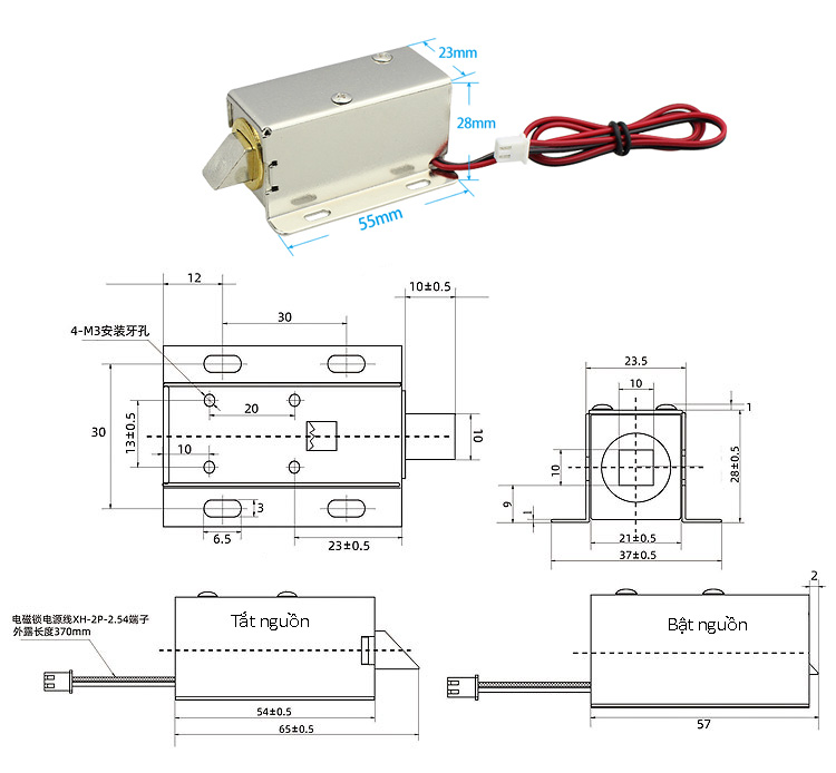 Khóa Chốt Điện Từ LY-03 12VDC