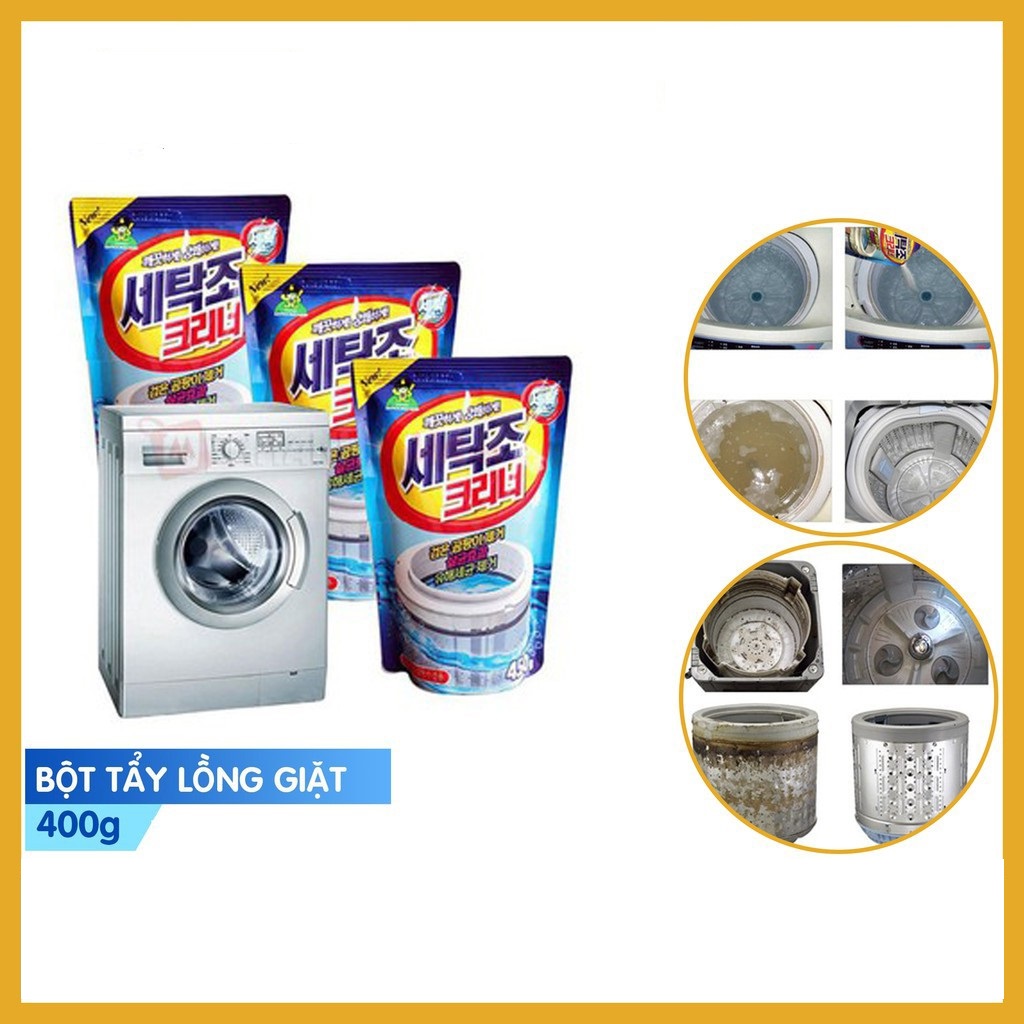 Gói bột tẩy vệ sinh lồng máy giặt Sandokkaebi 450g Hàn Quốc M1