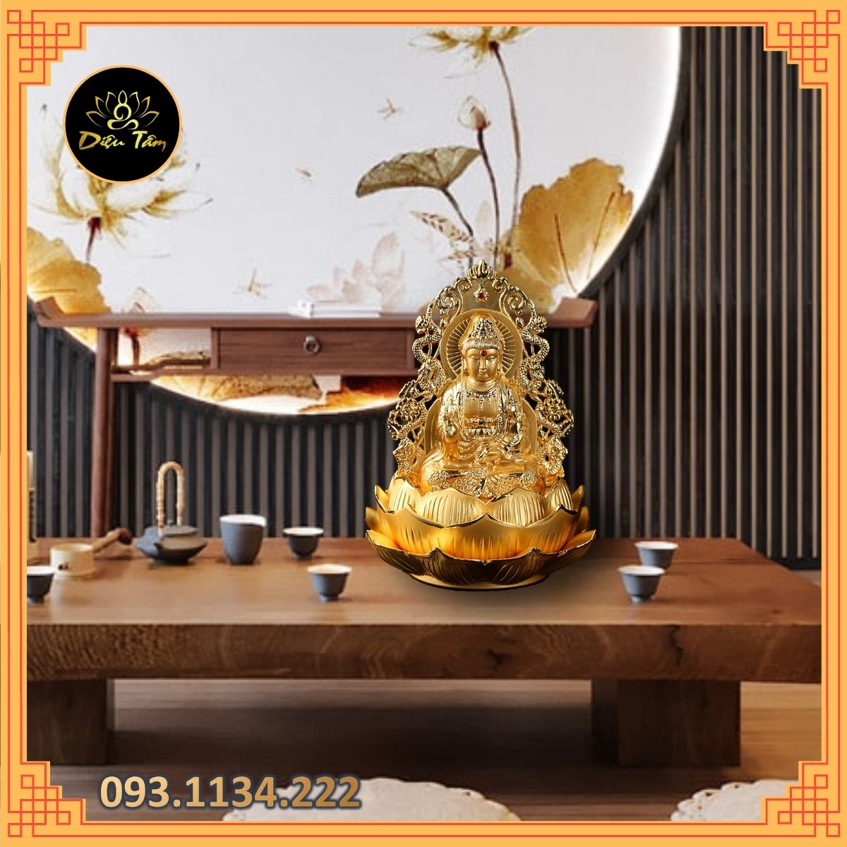 Tượng phật bà quan âm nước hoa trang trí QAR