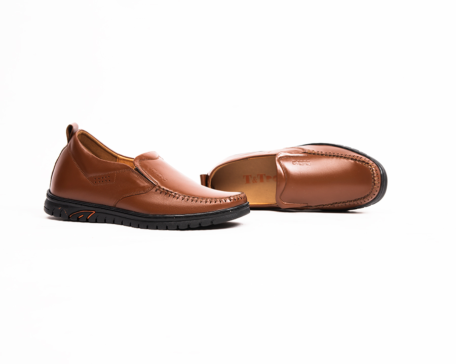 [ 5CM ] Giày Tăng Chiều Cao Nam T&TRA S1064 Nâu Bò