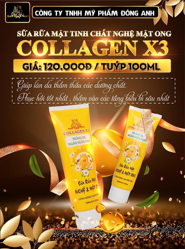 [HCM]Sữa rửa mặt nghệ và mật ong collagen x3