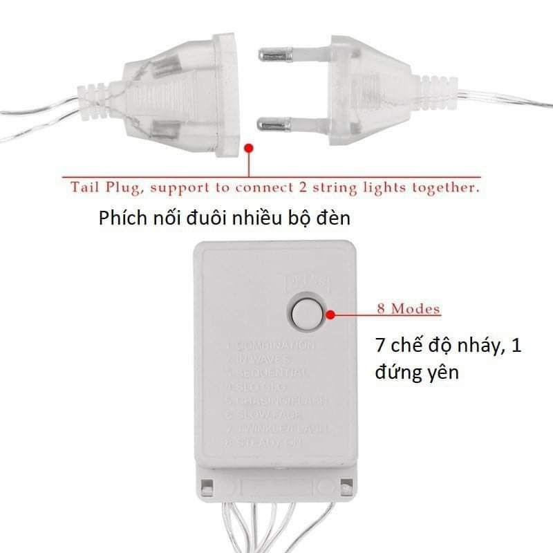 Bộ Đèn Led Thác Nước, Hiệu Ứng Thác Nước [ Dài 3m - Thả 10 Sợi 2m ]