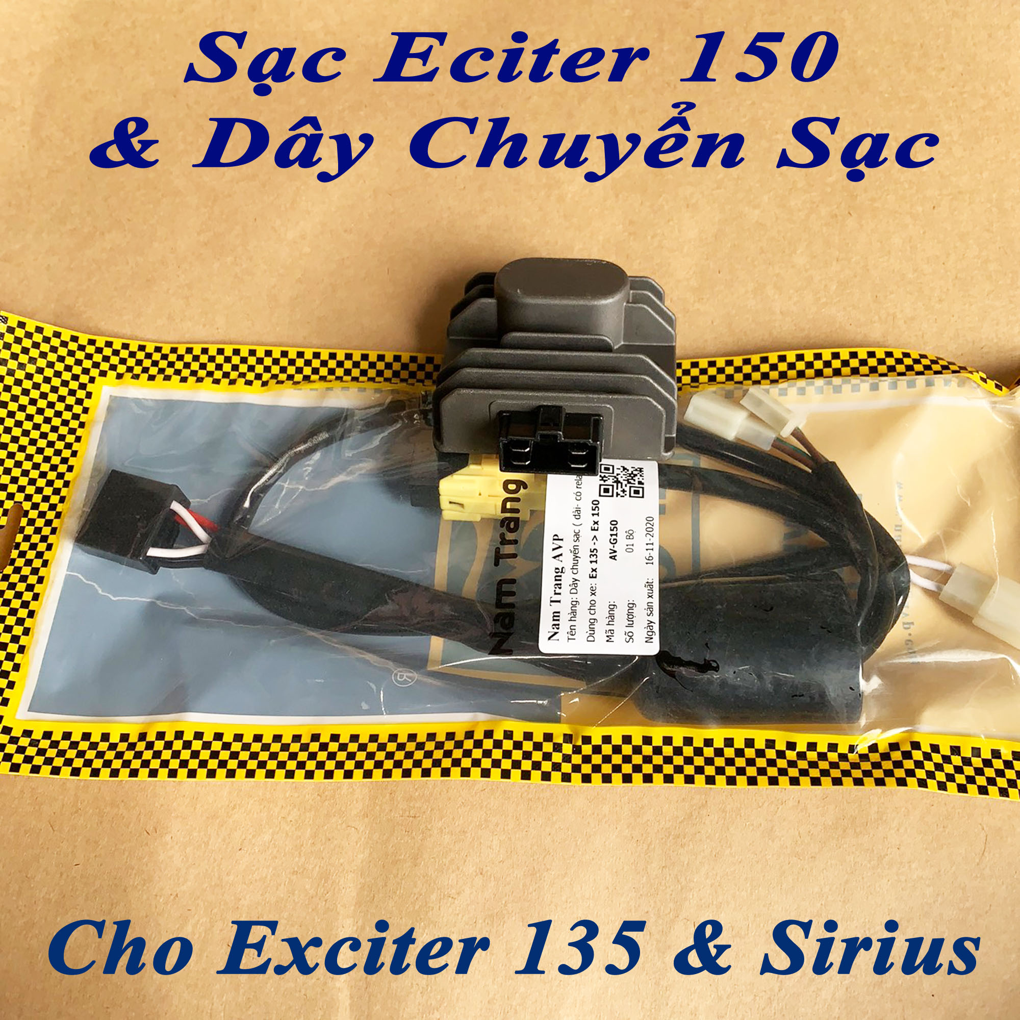 Sạc Exciter 150 và dây chuyển sạc cho Exciter 135 Sirius Mio Luvias Nouvo Wave