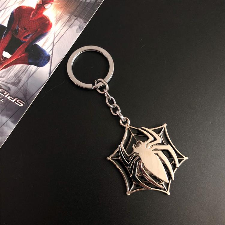 Móc khóa logo Spider-Man nhện đồng xoay đỏ