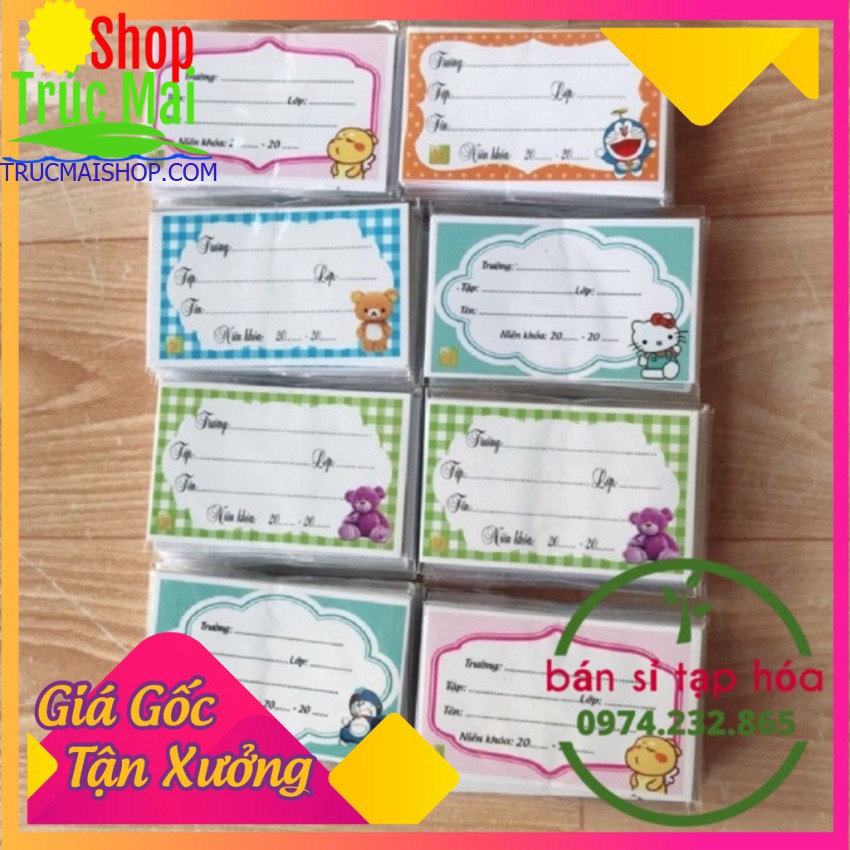 nhãn vở Combo 80 chiếc nhãn vở có keo dính ✅