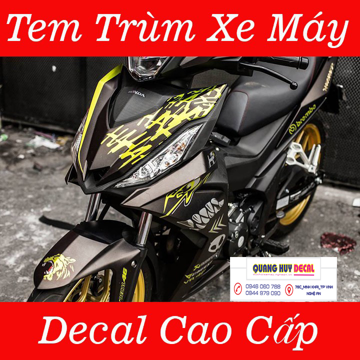 Tem trùm Winner cá mập đen xám vàng shark - Độ dán team trùm decal xe máy Winner cá mập đen xám vàng shark - Team trùm decal xe máy Winner rẻ đẹp và chất